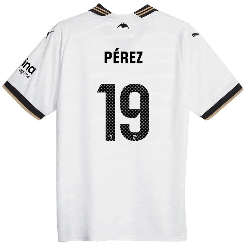 Dzieci Joselu Pérez #19 Biały Domowa Koszulka 2023/24 Koszulki Klubowe