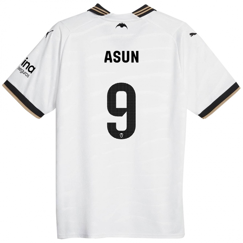 Dzieci Asun #9 Biały Domowa Koszulka 2023/24 Koszulki Klubowe