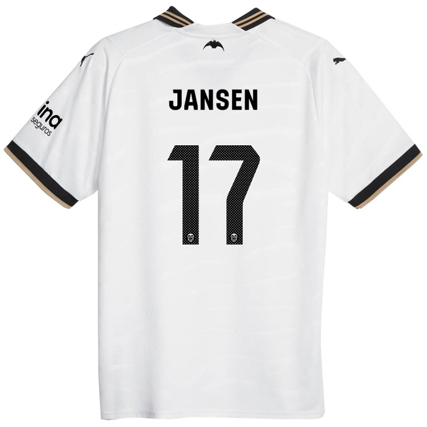 Dzieci Ellen Jansen #17 Biały Domowa Koszulka 2023/24 Koszulki Klubowe