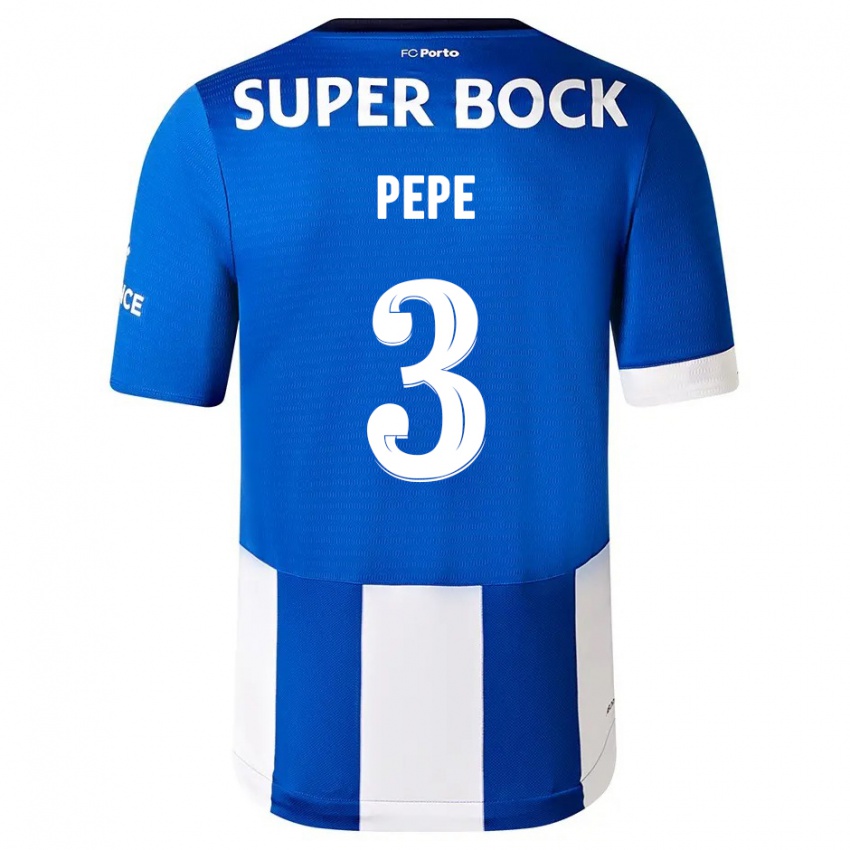 Dzieci Pepe #3 Niebiesko Biały Domowa Koszulka 2023/24 Koszulki Klubowe