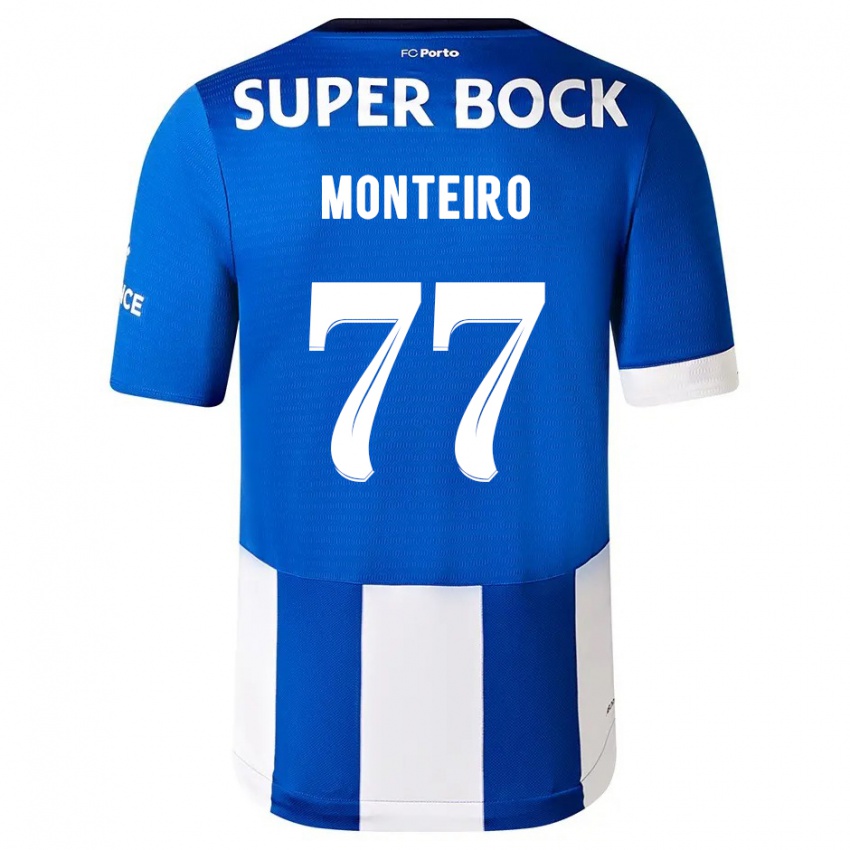 Dzieci Rui Monteiro #77 Niebiesko Biały Domowa Koszulka 2023/24 Koszulki Klubowe