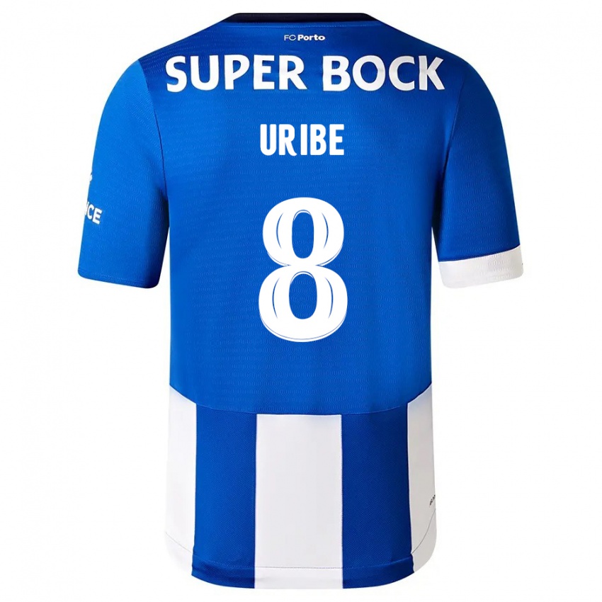 Dzieci Mateus Uribe #8 Niebiesko Biały Domowa Koszulka 2023/24 Koszulki Klubowe