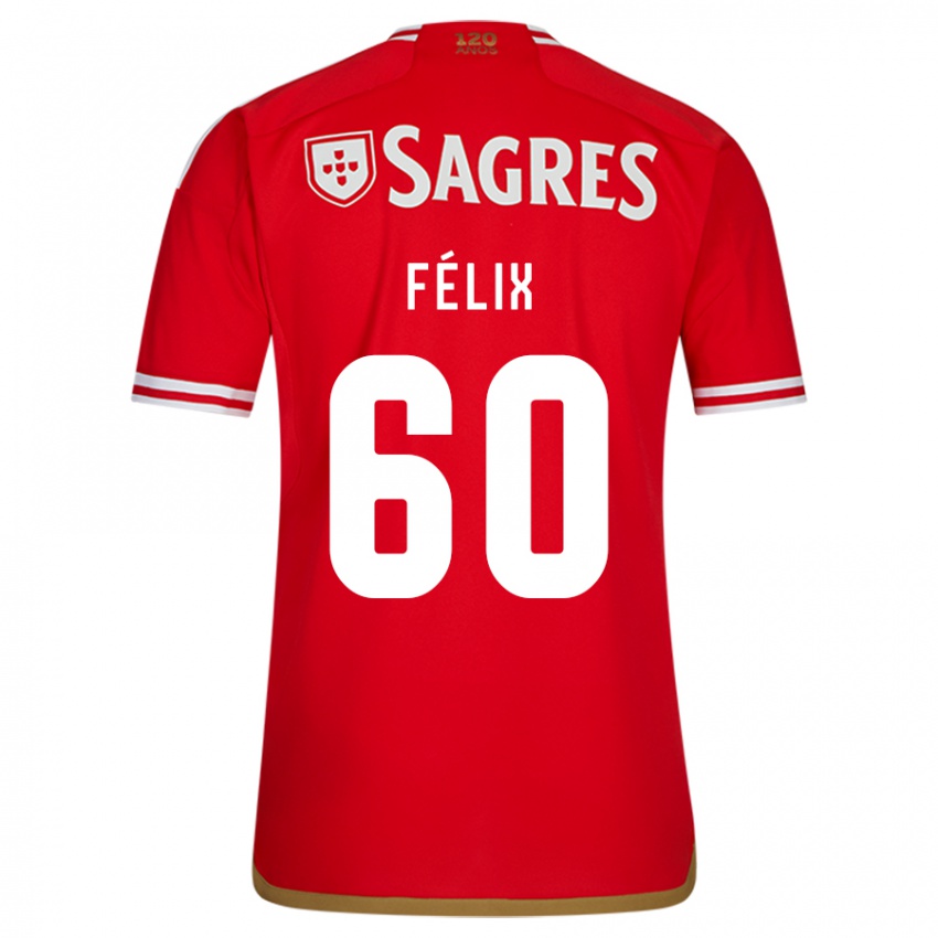 Dzieci Nuno Félix #60 Czerwony Domowa Koszulka 2023/24 Koszulki Klubowe