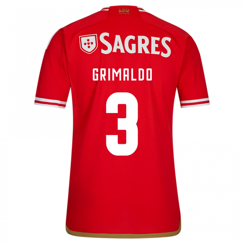 Dzieci Alejandro Grimaldo #3 Czerwony Domowa Koszulka 2023/24 Koszulki Klubowe