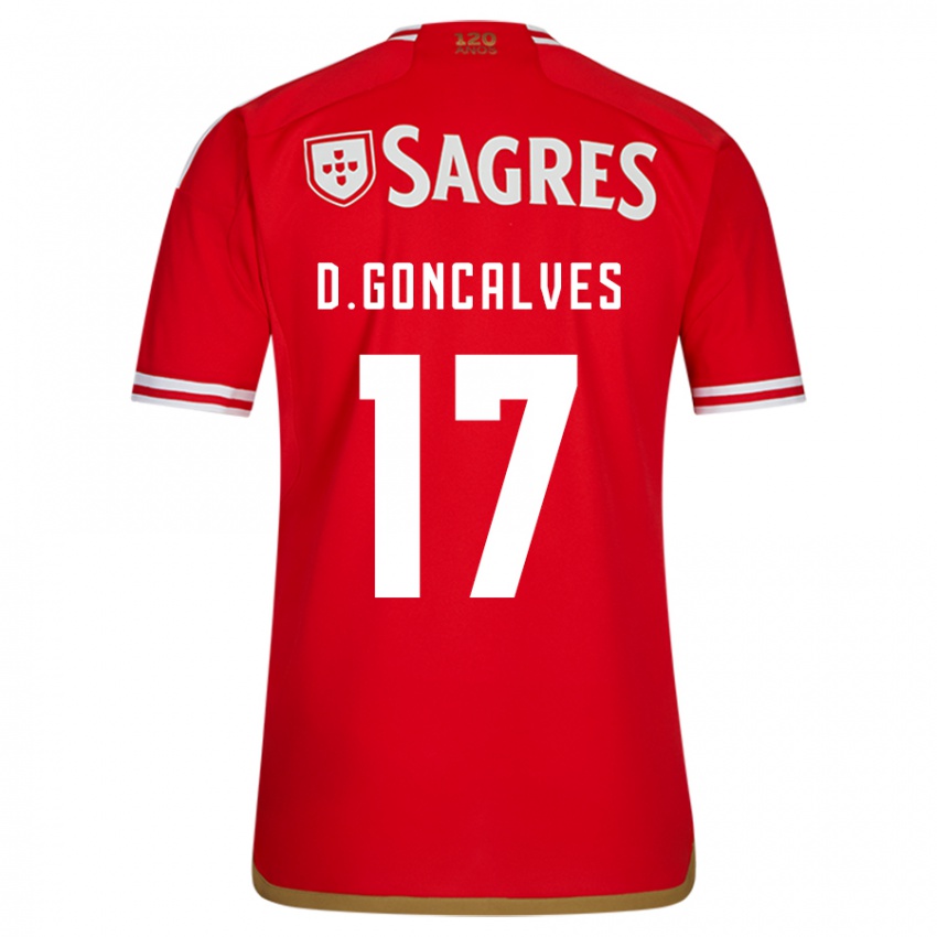 Dzieci Diogo Goncalves #17 Czerwony Domowa Koszulka 2023/24 Koszulki Klubowe