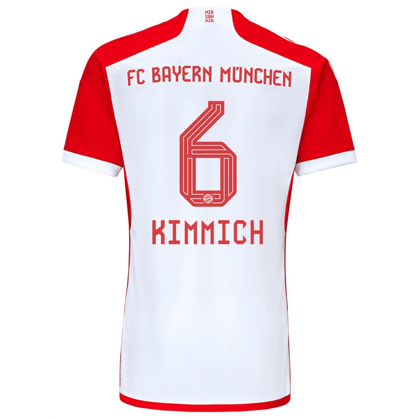 Dzieci Joshua Kimmich #6 Czerwony Biały Domowa Koszulka 2023/24 Koszulki Klubowe