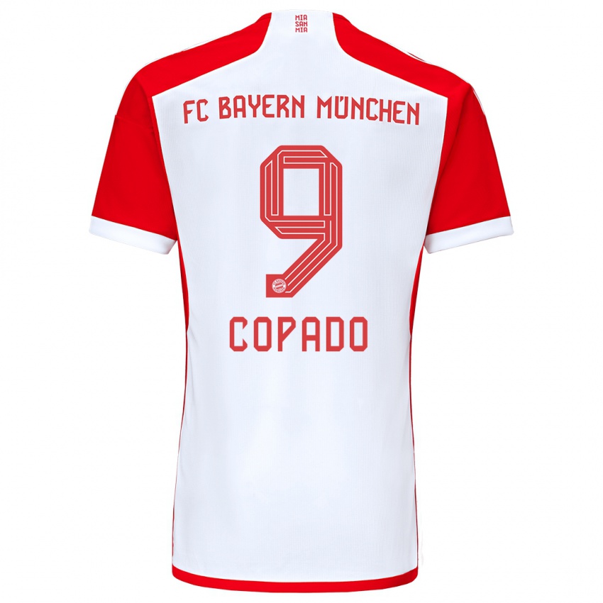 Dzieci Lucas Copado #9 Czerwony Biały Domowa Koszulka 2023/24 Koszulki Klubowe