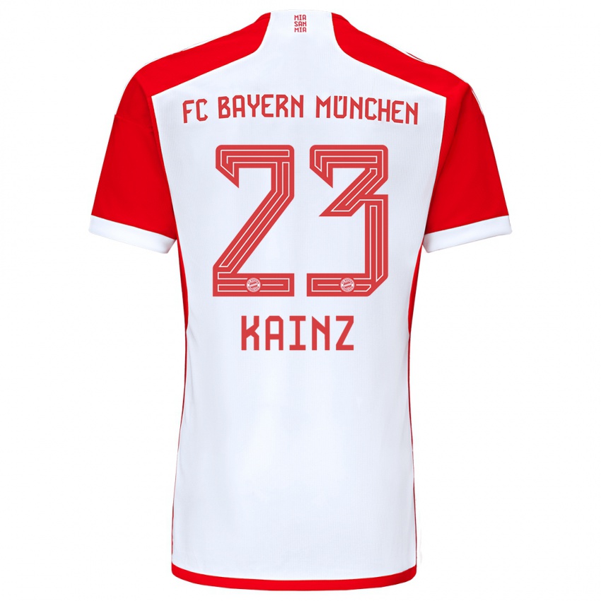 Dzieci Manuel Kainz #23 Czerwony Biały Domowa Koszulka 2023/24 Koszulki Klubowe