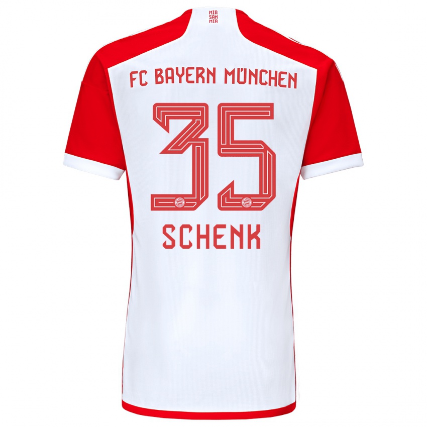 Dzieci Johannes Schenk #35 Czerwony Biały Domowa Koszulka 2023/24 Koszulki Klubowe