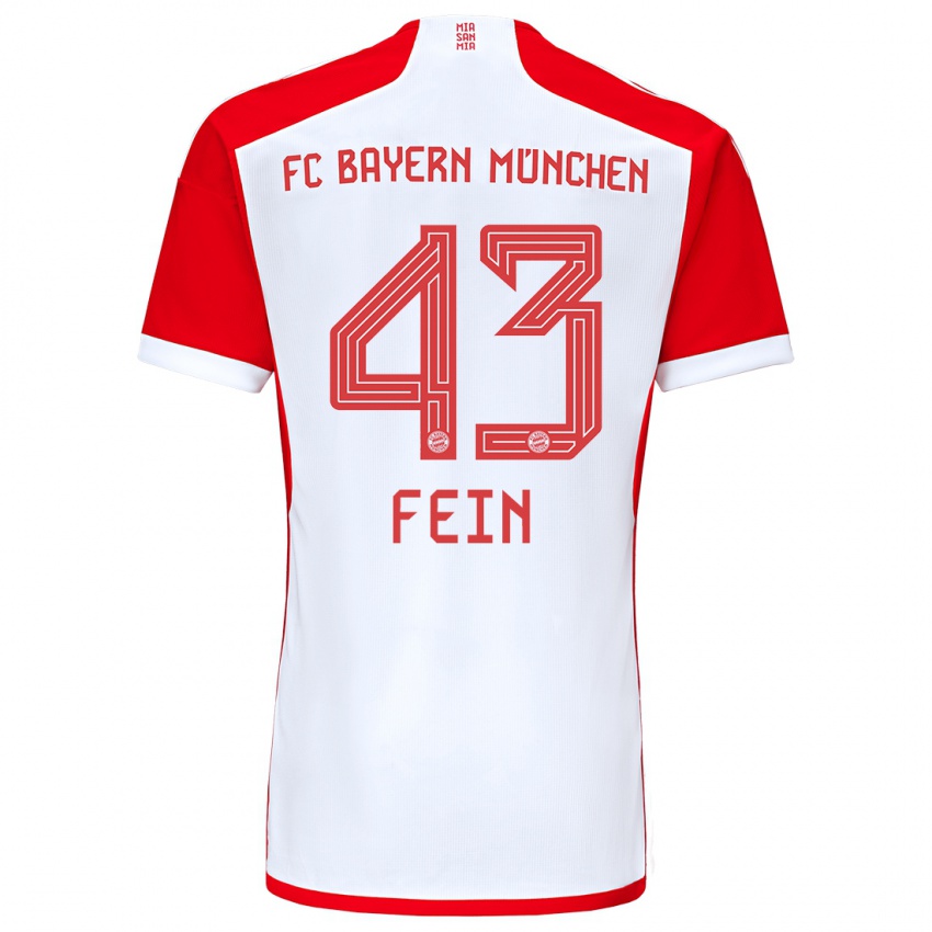 Dzieci Adrian Fein #43 Czerwony Biały Domowa Koszulka 2023/24 Koszulki Klubowe