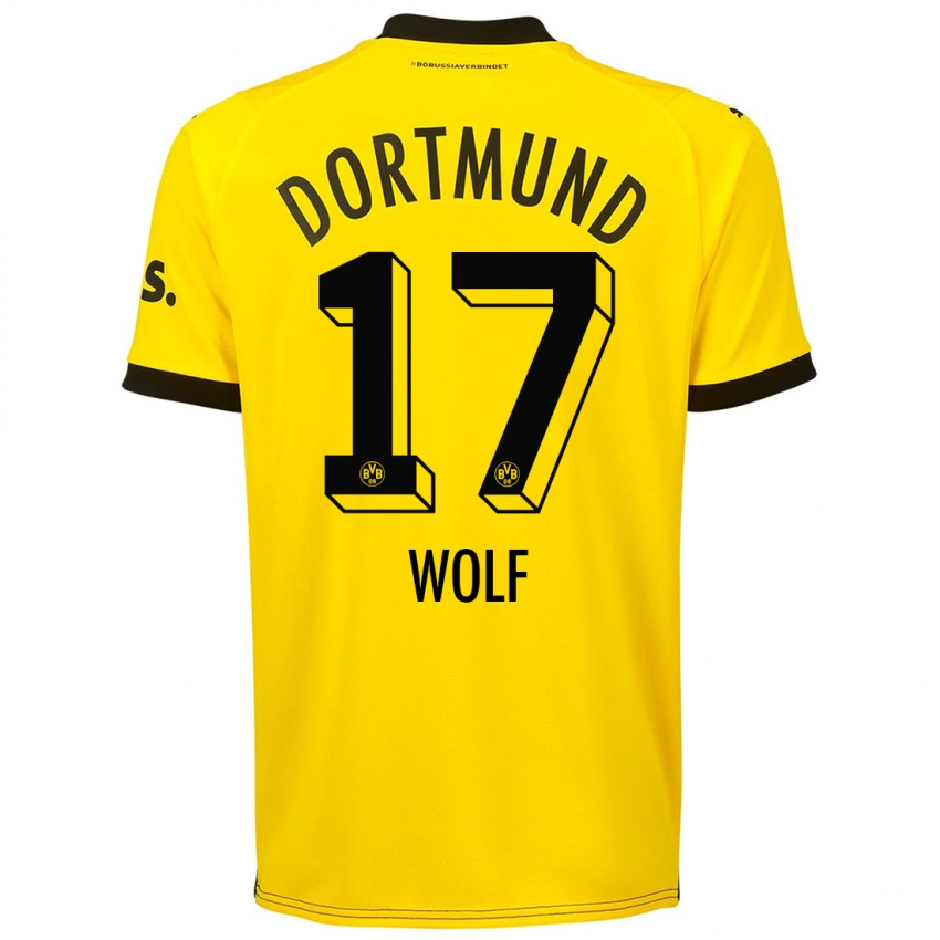 Dzieci Marius Wolf #17 Żółty Domowa Koszulka 2023/24 Koszulki Klubowe
