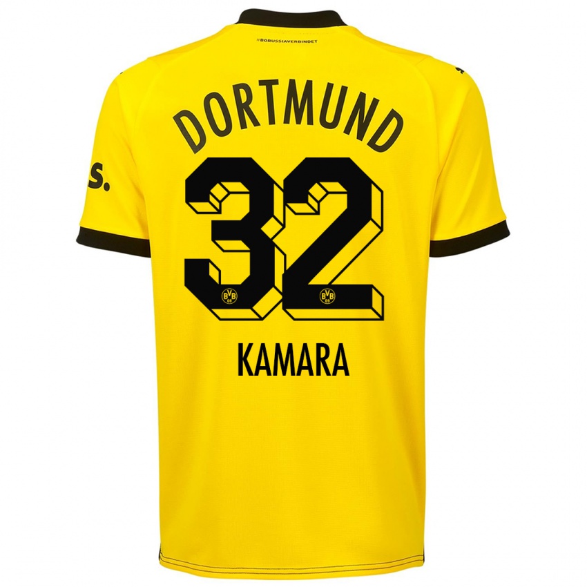 Dzieci Abdoulaye Kamara #32 Żółty Domowa Koszulka 2023/24 Koszulki Klubowe