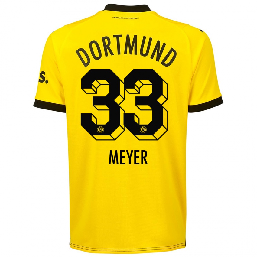 Dzieci Alexander Meyer #33 Żółty Domowa Koszulka 2023/24 Koszulki Klubowe