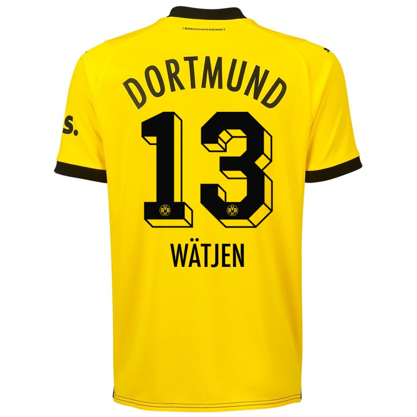 Dzieci Kjell Wätjen #13 Żółty Domowa Koszulka 2023/24 Koszulki Klubowe