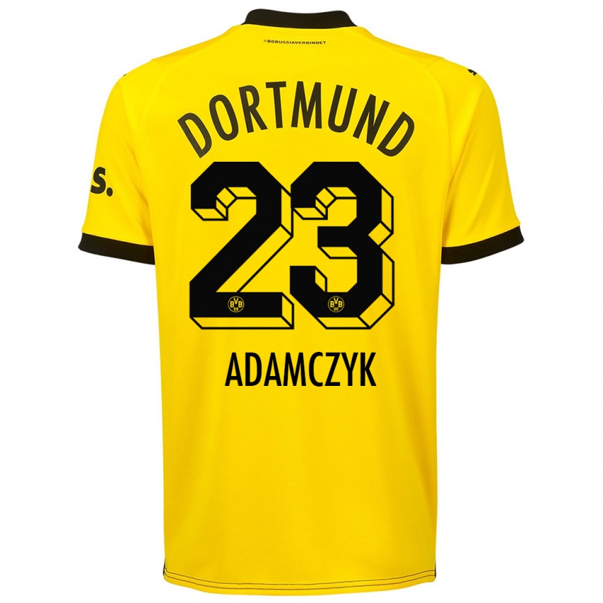 Dzieci Nico Adamczyk #23 Żółty Domowa Koszulka 2023/24 Koszulki Klubowe