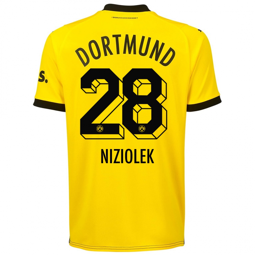 Dzieci Alex Niziolek #28 Żółty Domowa Koszulka 2023/24 Koszulki Klubowe