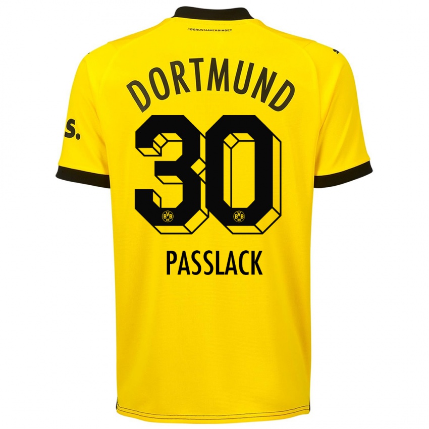 Dzieci Felix Passlack #30 Żółty Domowa Koszulka 2023/24 Koszulki Klubowe