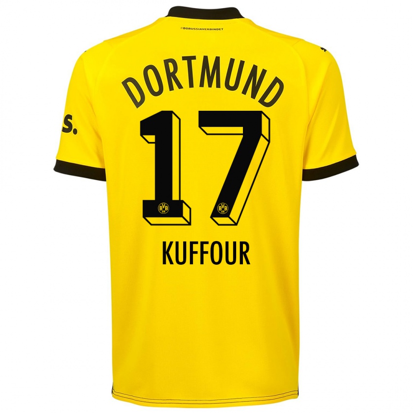 Dzieci Lloyd-Addo Kuffour #17 Żółty Domowa Koszulka 2023/24 Koszulki Klubowe