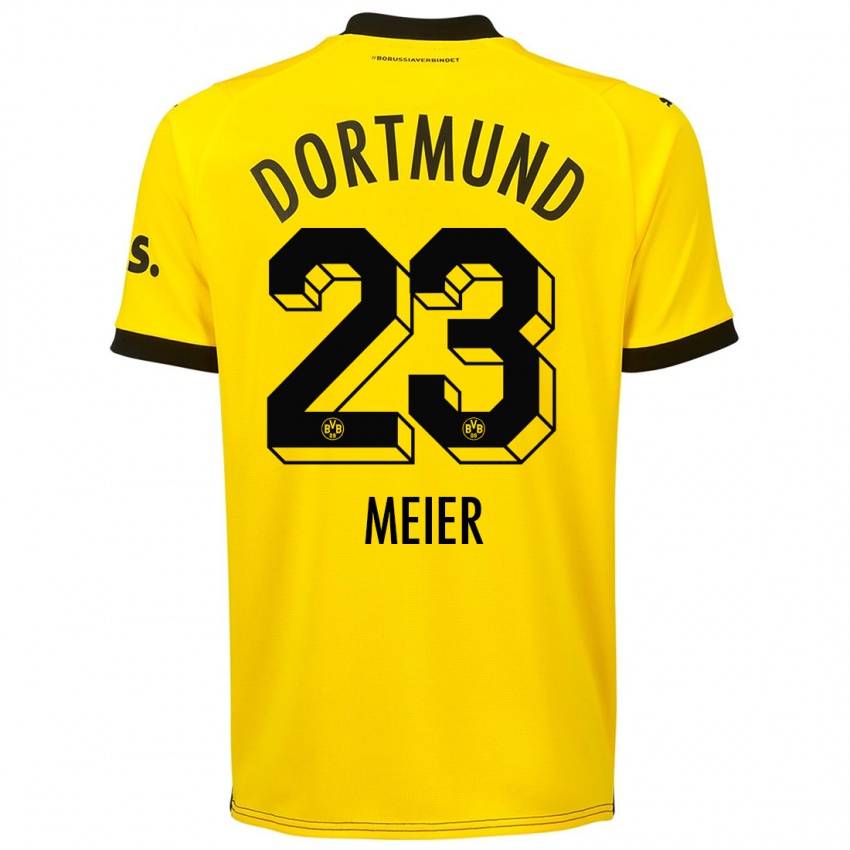 Dzieci Maximilian Meier #23 Żółty Domowa Koszulka 2023/24 Koszulki Klubowe