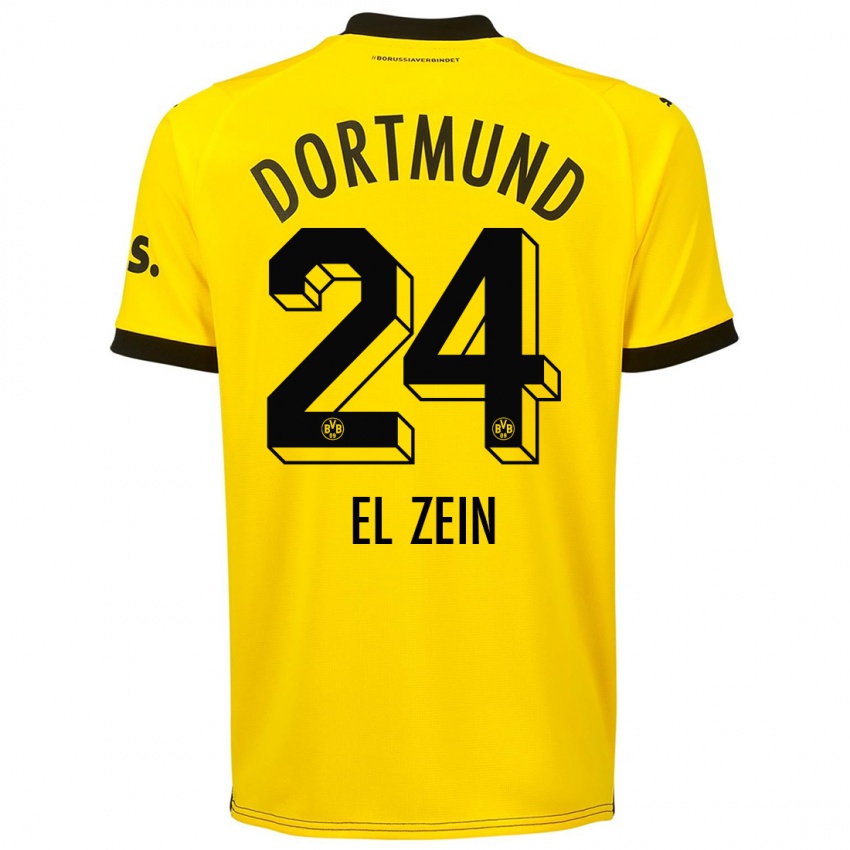 Dzieci Abu-Bekir Omer El-Zein #24 Żółty Domowa Koszulka 2023/24 Koszulki Klubowe