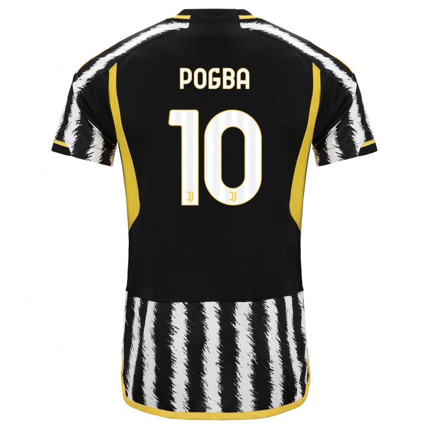 Dzieci Paul Pogba #10 Czarny Biały Domowa Koszulka 2023/24 Koszulki Klubowe