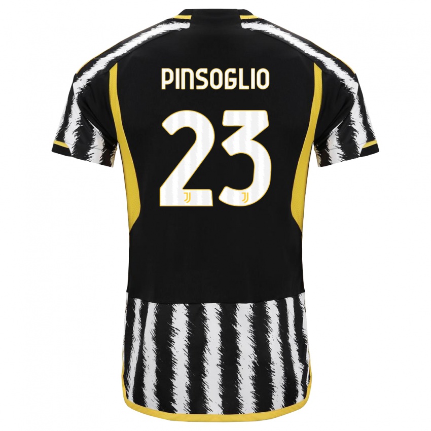 Dzieci Carlo Pinsoglio #23 Czarny Biały Domowa Koszulka 2023/24 Koszulki Klubowe