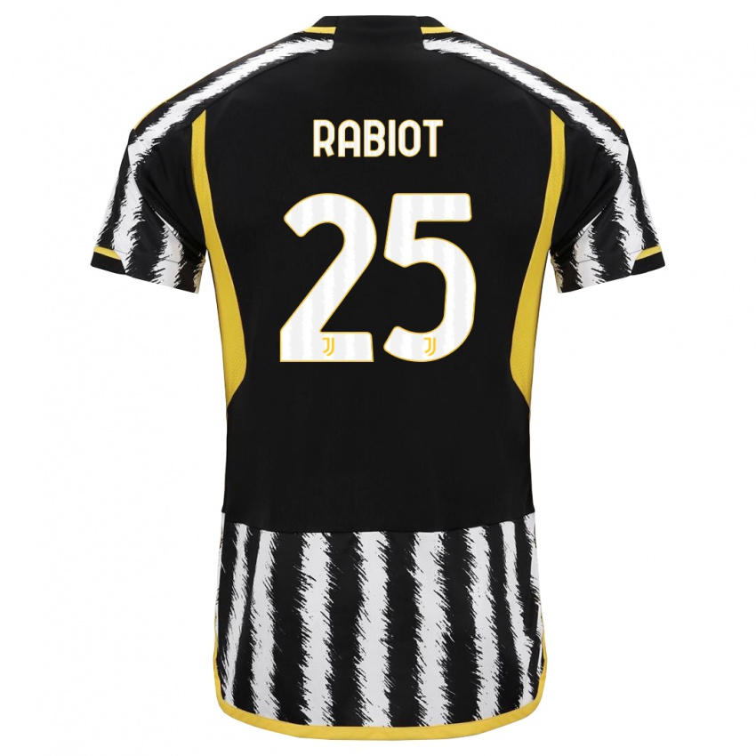 Dzieci Adrien Rabiot #25 Czarny Biały Domowa Koszulka 2023/24 Koszulki Klubowe