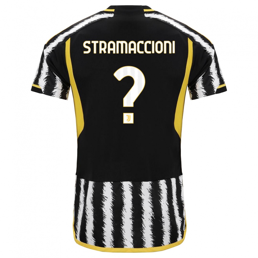 Dzieci Diego Stramaccioni #0 Czarny Biały Domowa Koszulka 2023/24 Koszulki Klubowe