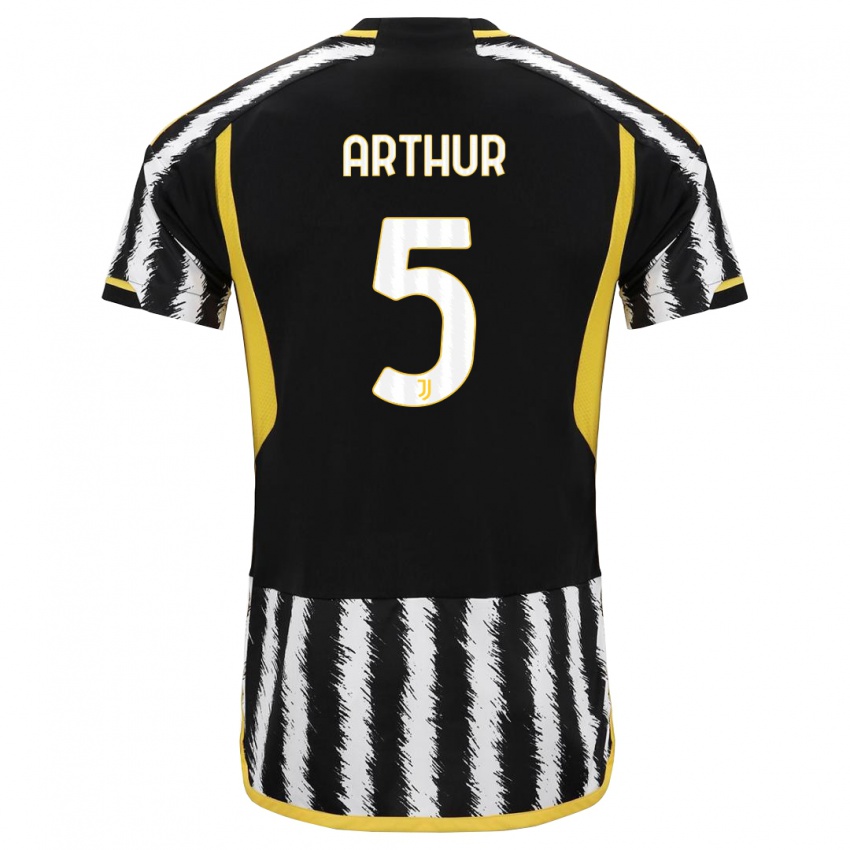 Dzieci Arthur #5 Czarny Biały Domowa Koszulka 2023/24 Koszulki Klubowe