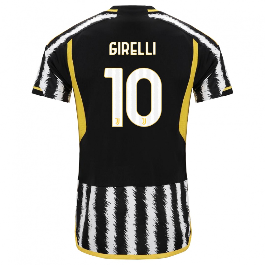 Dzieci Cristiana Girelli #10 Czarny Biały Domowa Koszulka 2023/24 Koszulki Klubowe