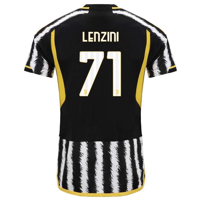 Dzieci Martina Lenzini #71 Czarny Biały Domowa Koszulka 2023/24 Koszulki Klubowe