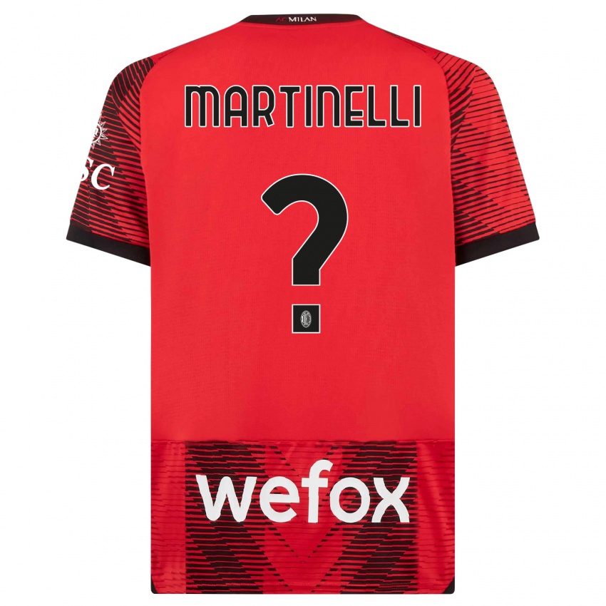 Dzieci Riccardo Martinelli #0 Czerwony Czarny Domowa Koszulka 2023/24 Koszulki Klubowe