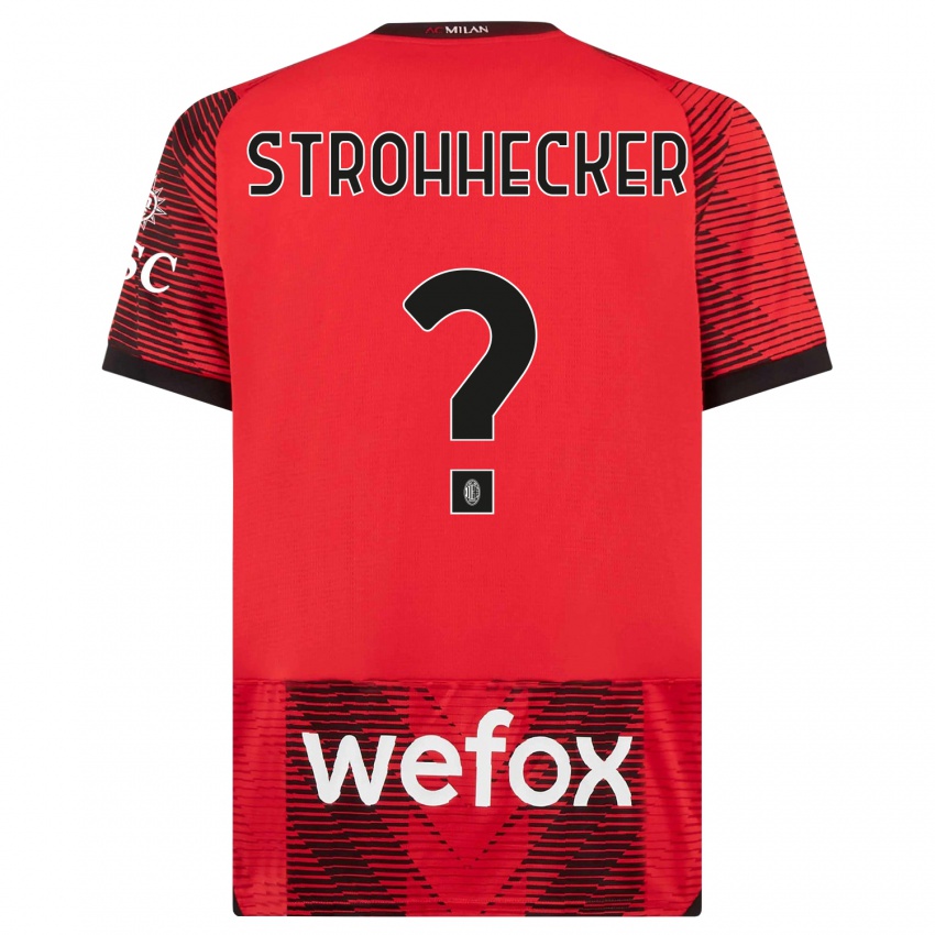 Dzieci Riccardo Strohhecker #0 Czerwony Czarny Domowa Koszulka 2023/24 Koszulki Klubowe