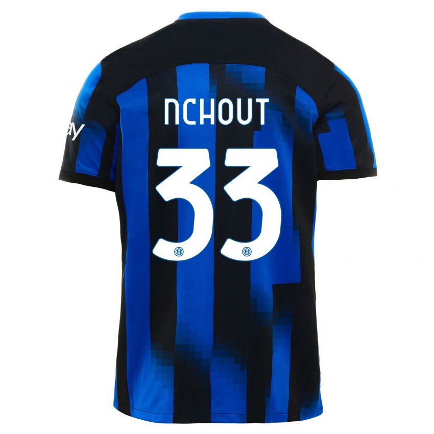 Dzieci Ajara Nchout #33 Czarno-Niebieski Domowa Koszulka 2023/24 Koszulki Klubowe