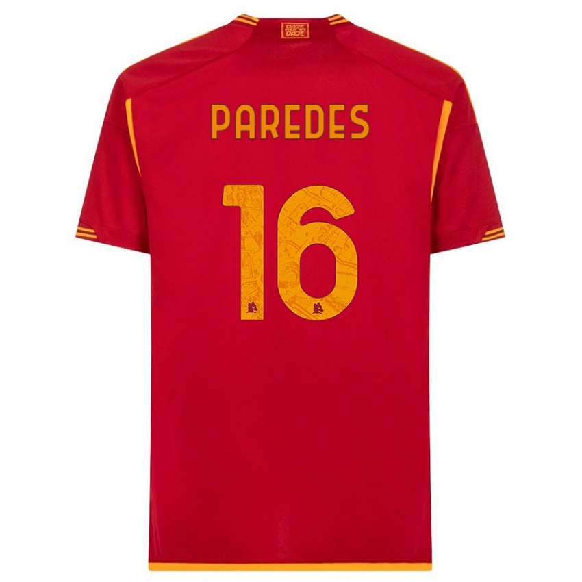Dzieci Leandro Paredes #16 Czerwony Domowa Koszulka 2023/24 Koszulki Klubowe