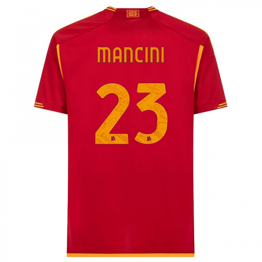 Dzieci Gianluca Mancini #23 Czerwony Domowa Koszulka 2023/24 Koszulki Klubowe