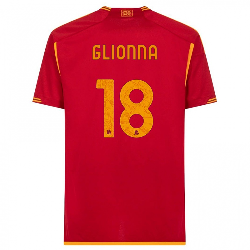 Dzieci Benedetta Glionna #18 Czerwony Domowa Koszulka 2023/24 Koszulki Klubowe