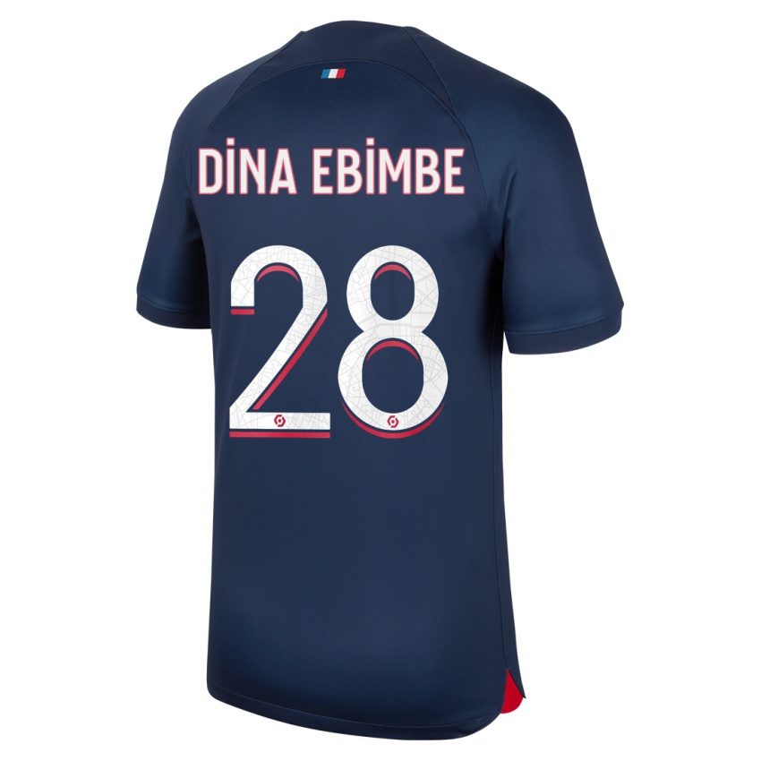 Dzieci Eric Junior Dina Ebimbe #28 Niebieski Czerwony Domowa Koszulka 2023/24 Koszulki Klubowe