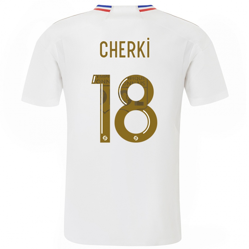 Dzieci Rayan Cherki #18 Biały Domowa Koszulka 2023/24 Koszulki Klubowe