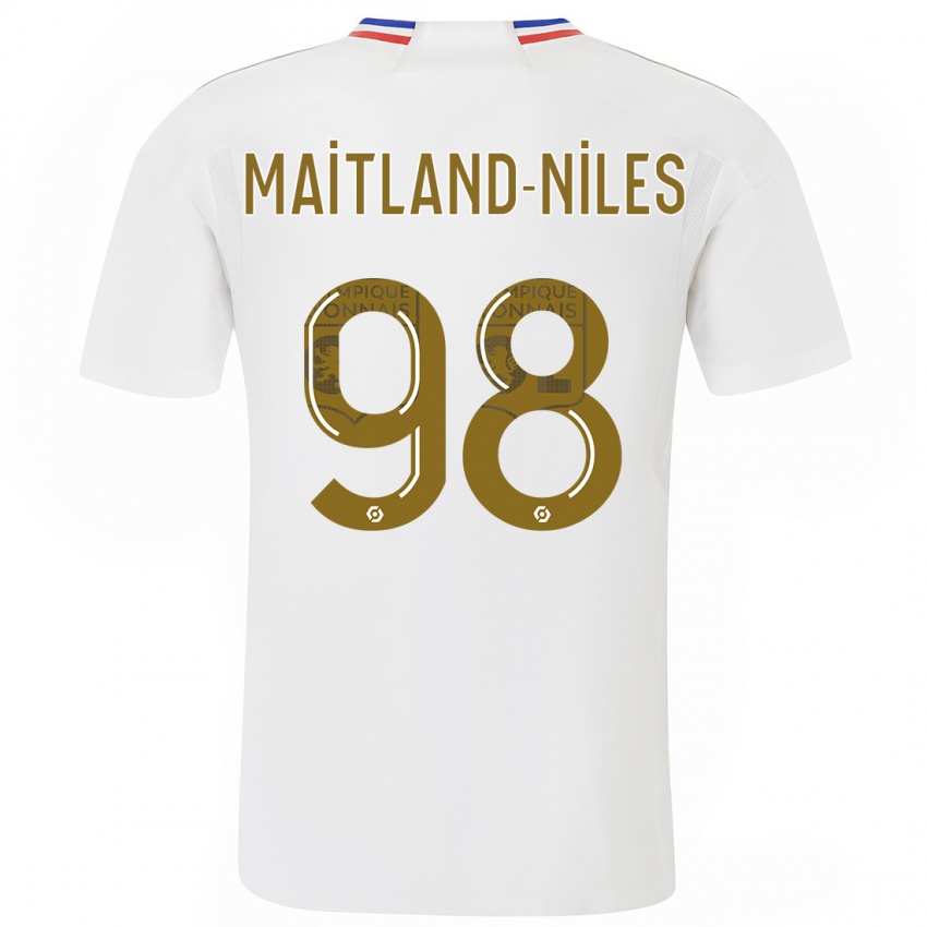 Dzieci Ainsley Maitland-Niles #98 Biały Domowa Koszulka 2023/24 Koszulki Klubowe