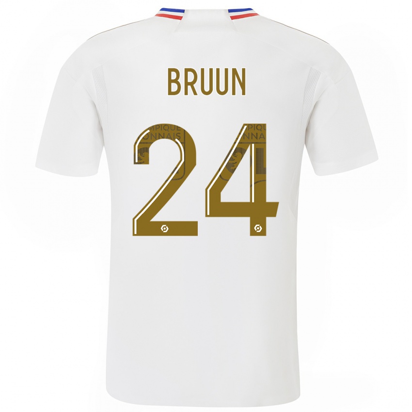 Dzieci Signe Bruun #24 Biały Domowa Koszulka 2023/24 Koszulki Klubowe