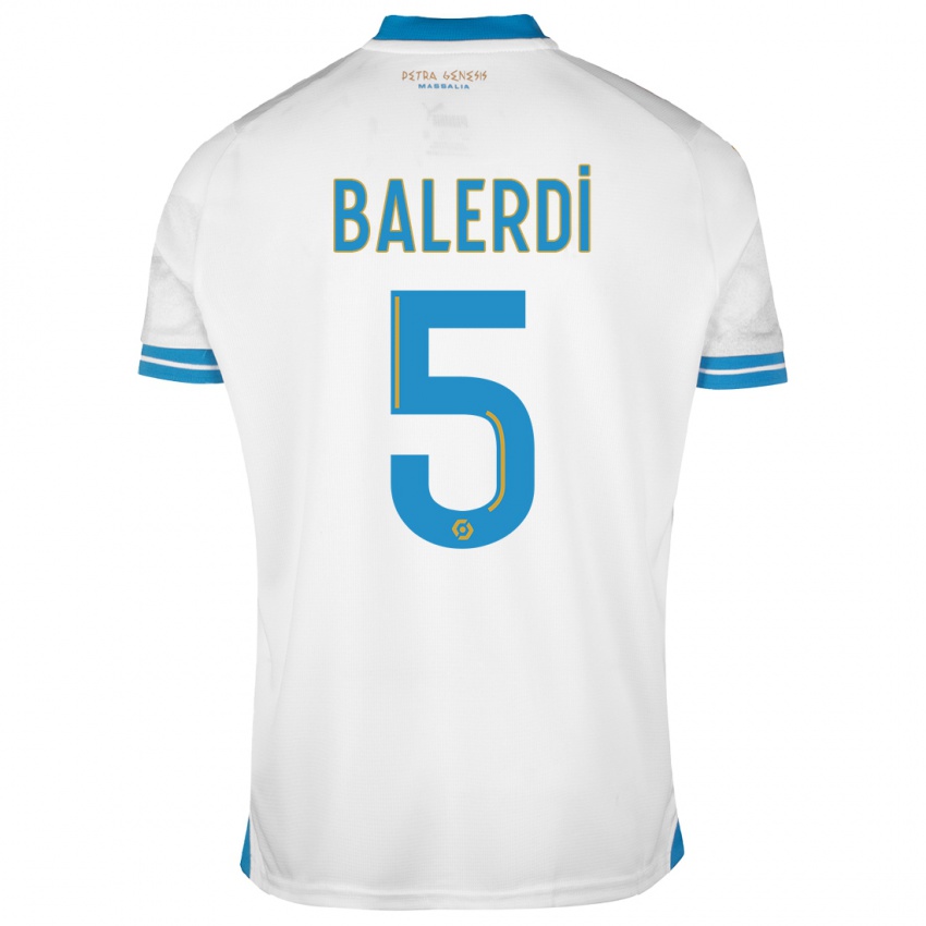 Dzieci Leonardo Balerdi #5 Biały Domowa Koszulka 2023/24 Koszulki Klubowe