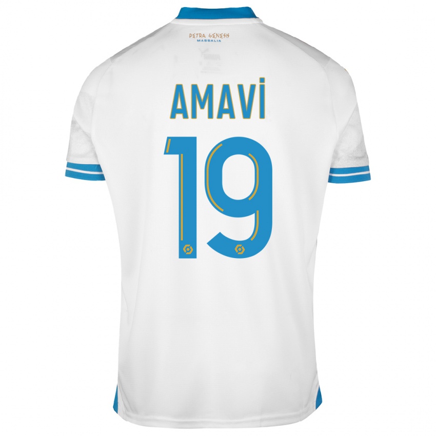 Dzieci Jordan Amavi #19 Biały Domowa Koszulka 2023/24 Koszulki Klubowe