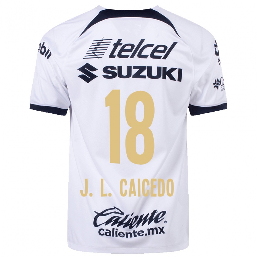 Dzieci José Caicedo #18 Biały Domowa Koszulka 2023/24 Koszulki Klubowe