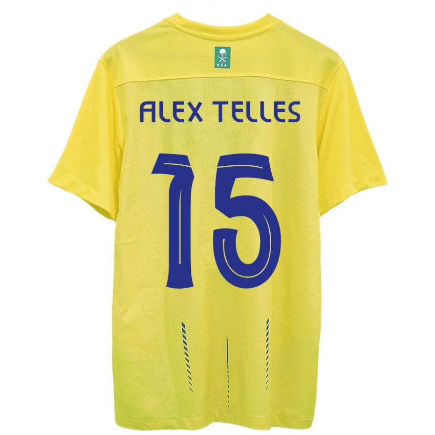 Dzieci Alex Telles #15 Żółty Domowa Koszulka 2023/24 Koszulki Klubowe