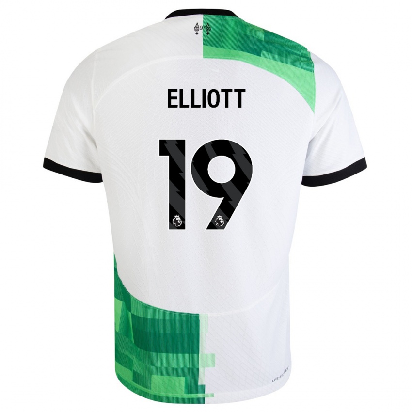 Dzieci Harvey Elliott #19 Biały Zielony Wyjazdowa Koszulka 2023/24 Koszulki Klubowe