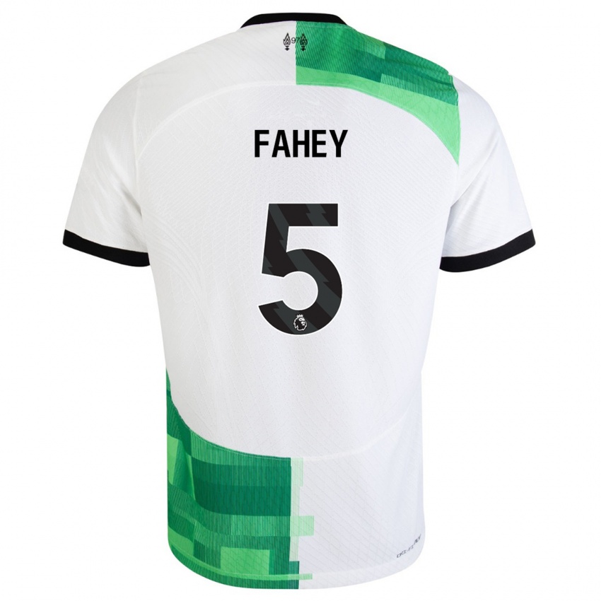 Dzieci Niamh Fahey #5 Biały Zielony Wyjazdowa Koszulka 2023/24 Koszulki Klubowe