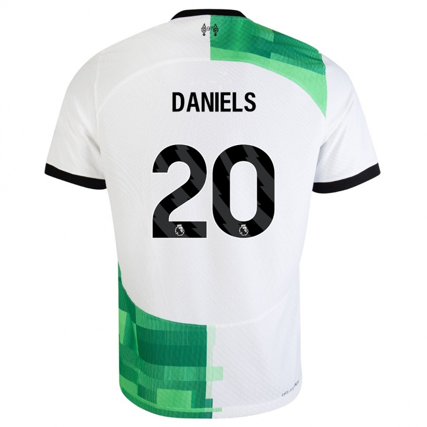 Dzieci Yana Daniels #20 Biały Zielony Wyjazdowa Koszulka 2023/24 Koszulki Klubowe