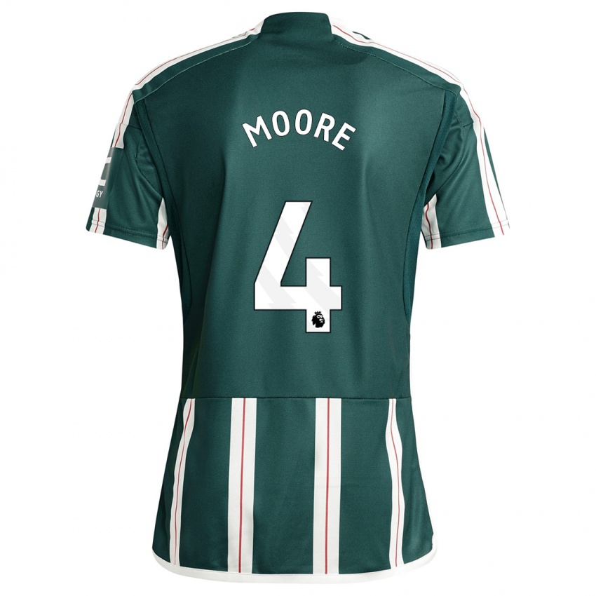 Dzieci Jade Moore #4 Ciemnozielony Wyjazdowa Koszulka 2023/24 Koszulki Klubowe