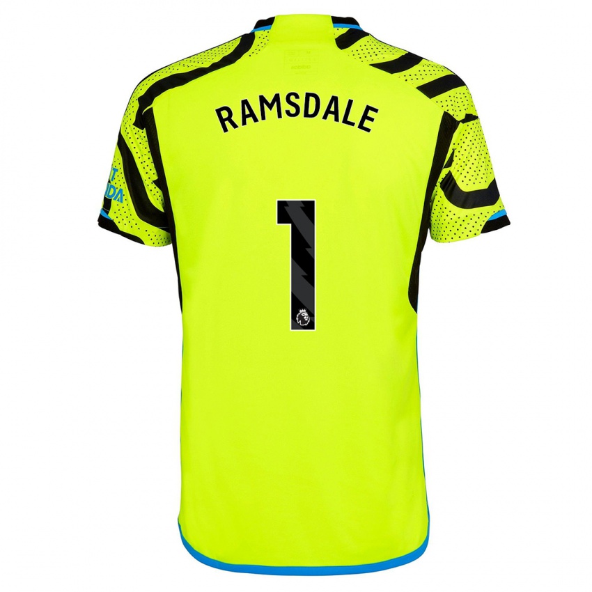 Dzieci Aaron Ramsdale #1 Żółty Wyjazdowa Koszulka 2023/24 Koszulki Klubowe
